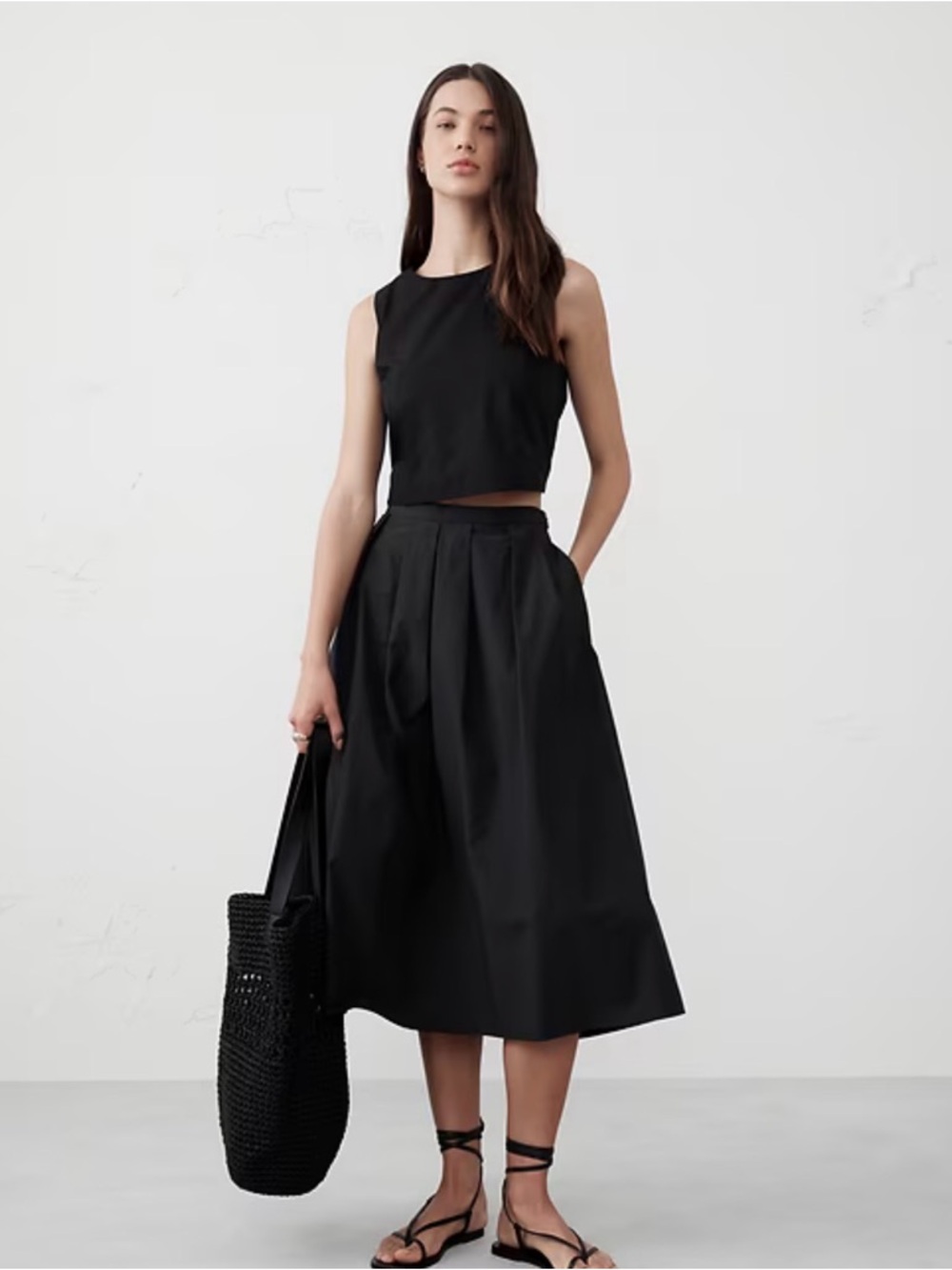 CROPPED POPLIN TOP